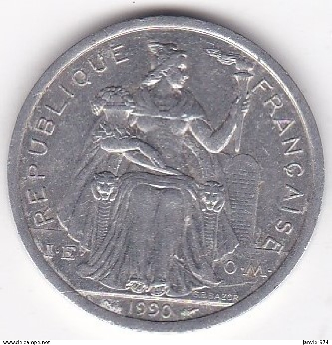 Nouvelle-Calédonie . 2 Francs 1990, En Aluminium, , Lec# 66  - Nieuw-Caledonië