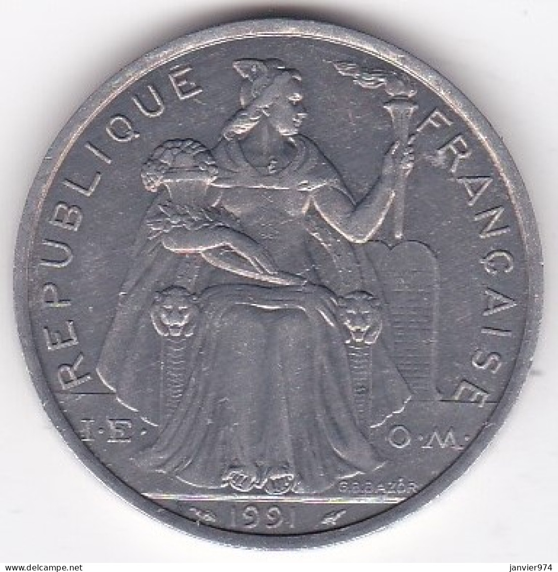 Nouvelle-Calédonie . 5 Francs 1991, En Aluminium, , Lec# 79 - Nieuw-Caledonië