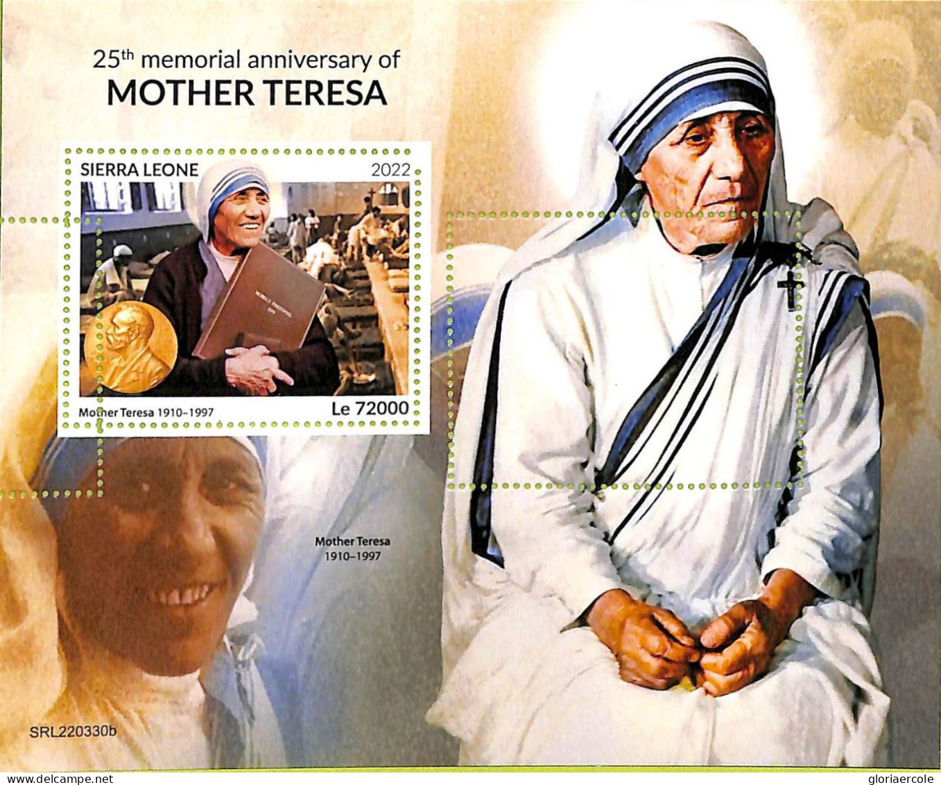 A9382 - SIERRA LEONE -  ERROR MISPERF Stamp Sheet - 2022 - Mother Teresa - Mère Teresa