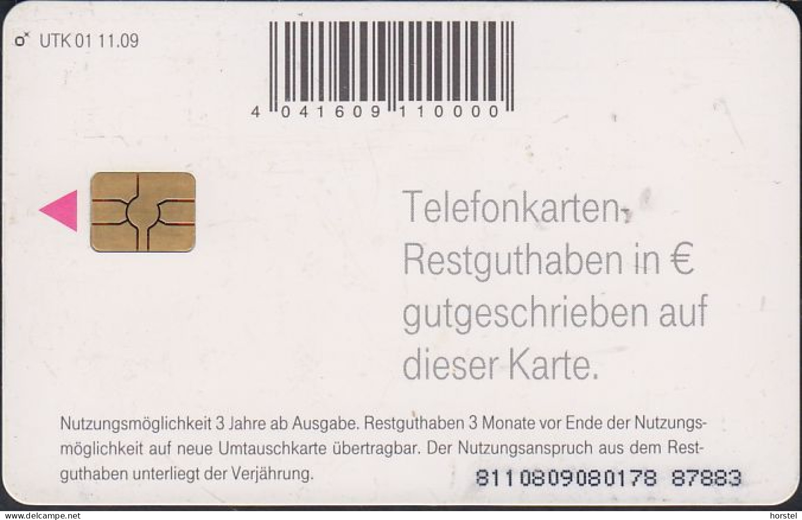 GERMANY UTK 01 11.09 Umtauschkarte - Telefonie - P & PD-Series: Schalterkarten Der Dt. Telekom