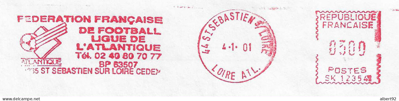 2001 EMA   "Ligue De L'Atlantique De Football" N° SK 123547) - Briefe U. Dokumente