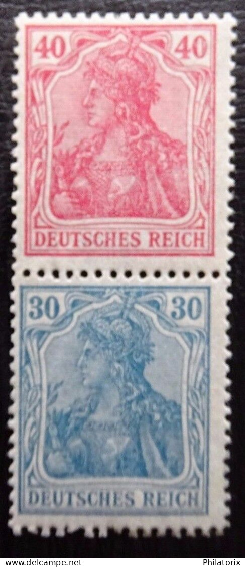 Deutsches Reich ZD S21 * , Zusammendrucke 144 + 145 - Carnets & Se-tenant