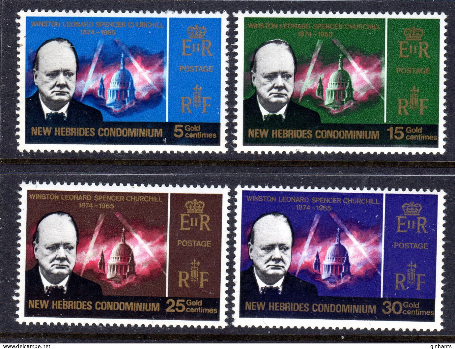 NEW HEBRIDES (BRITISH) - 1966 CHURCHILL COMMEMORATION SET (4V) FINE MNH ** SG 114-117 - Nuevos