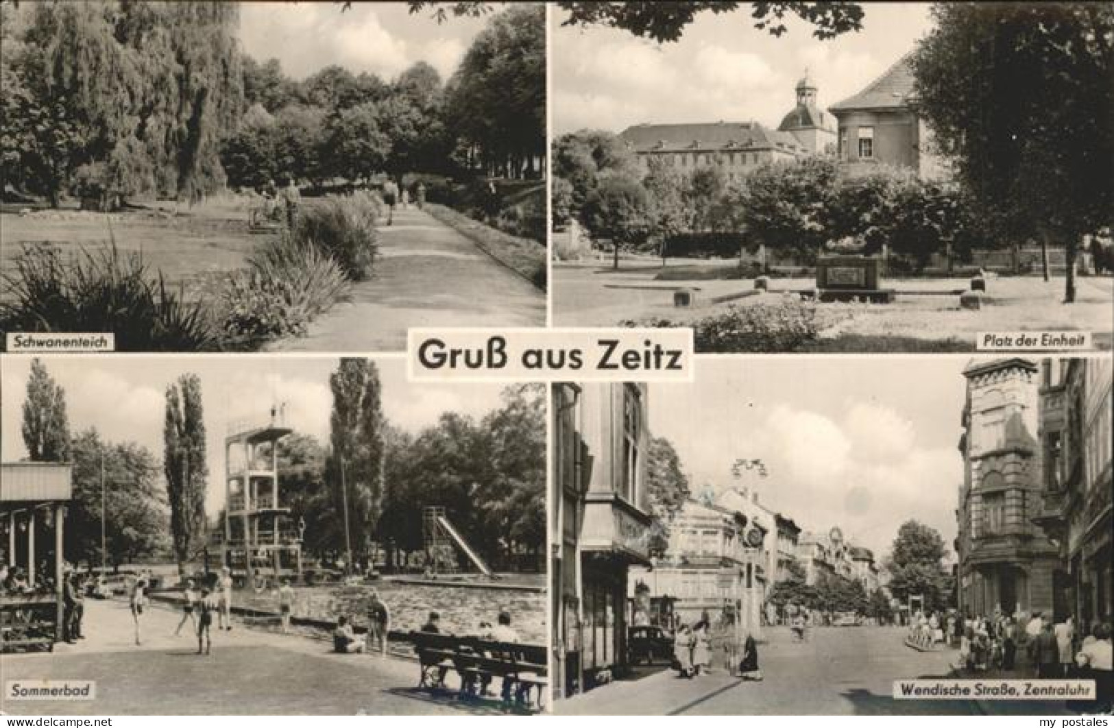 41261444 Zeitz Platz D. Einheit Wendische Str. Zentraluhr Sommerbad Zeitz - Zeitz