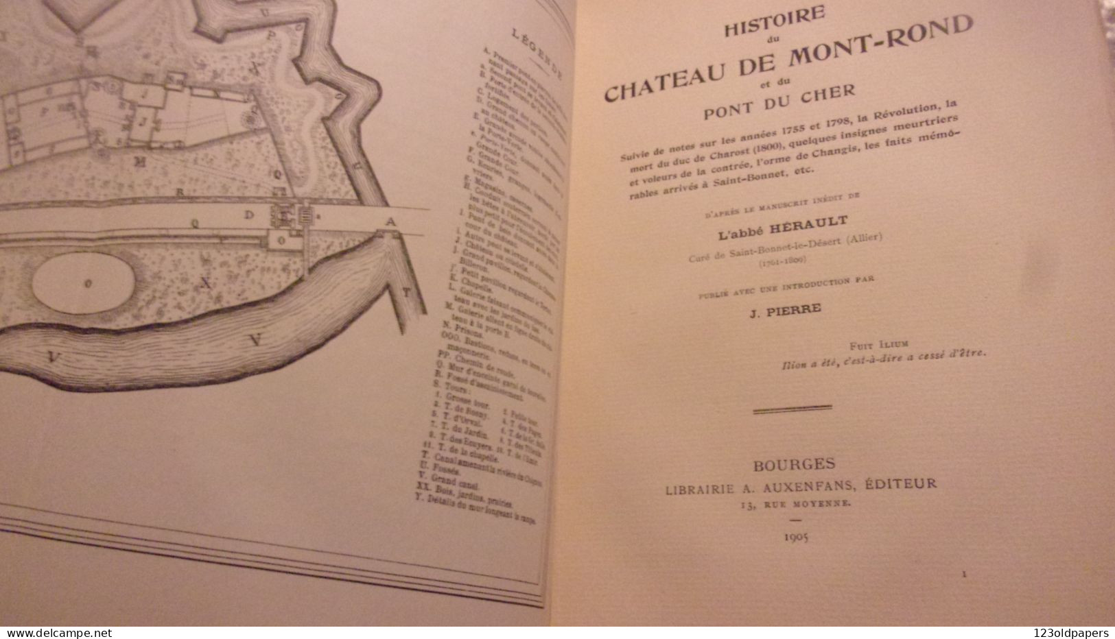 1905 Histoire De Château De Mont-Rond Et Du Pont Du Cher Hérault (l'abbé) SAINT BONNET CHANGIS ...ALLIER BERRY  SAINT AM - Bourbonnais