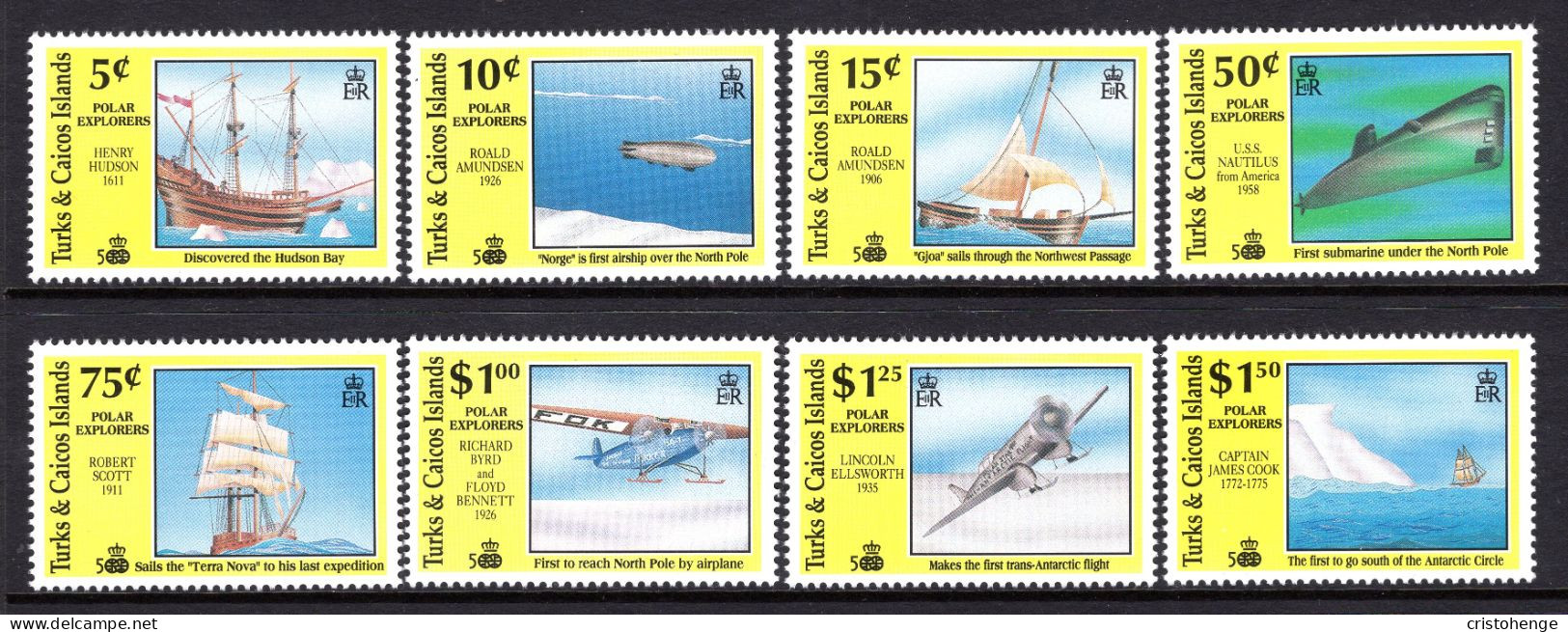 Turks & Caicos Islands 1991 Discovery Of Americas - History Of Exploration Set MNH (SG 1072-1079) - Turks & Caicos (I. Turques Et Caïques)