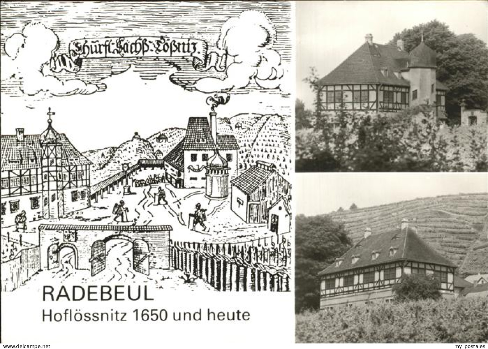 41261059 Radebeul Schloss Hofloessnitz Anno 1650 Und Heute  Radebeul - Radebeul