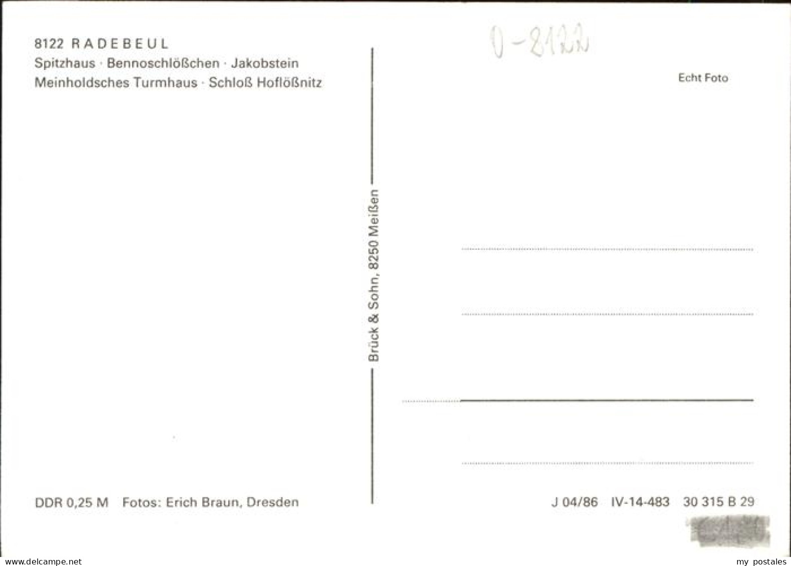 41261055 Radebeul Spitzhaus Bennoschloesschen Jakobstein Meinholdsches Turmhaus  - Radebeul
