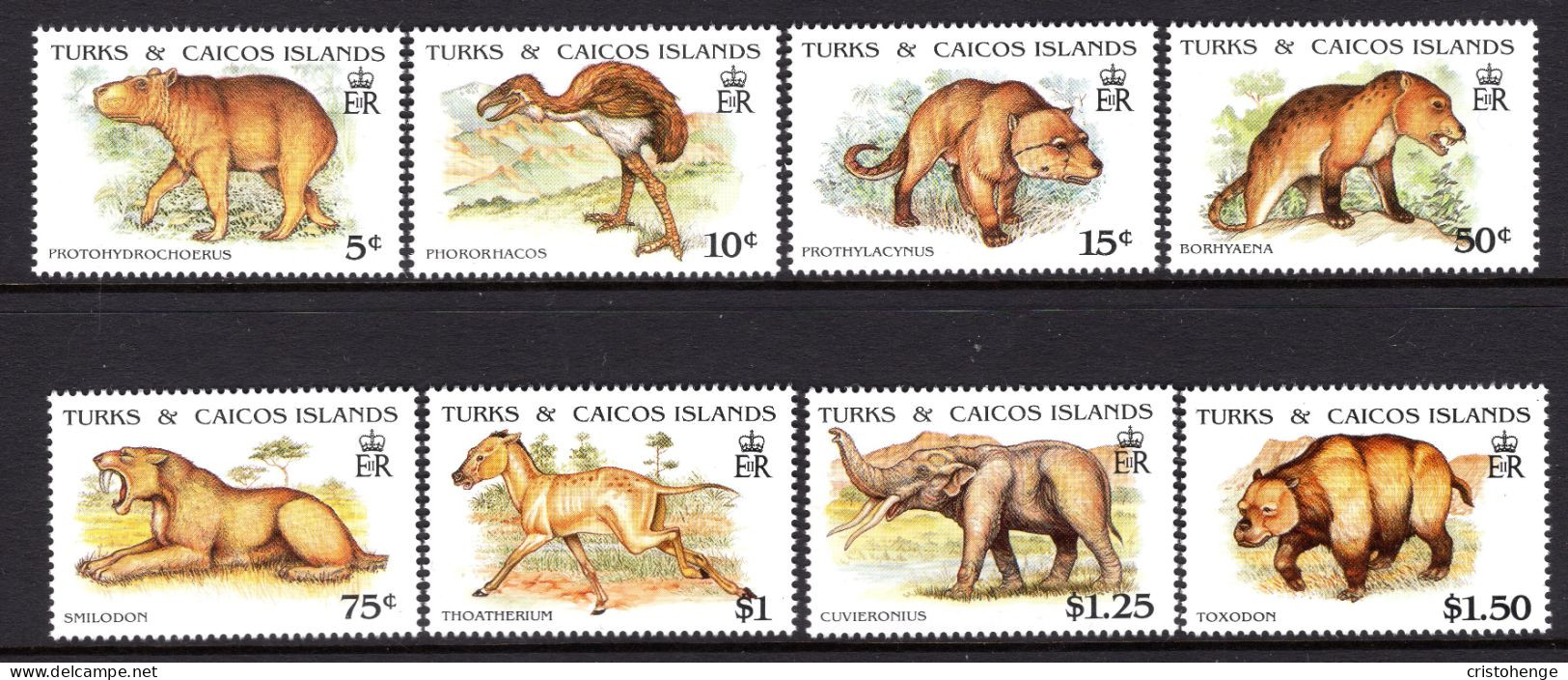 Turks & Caicos Islands 1991 Extinct Fauna Set MNH (SG 1090-1097) - Turks & Caicos (I. Turques Et Caïques)