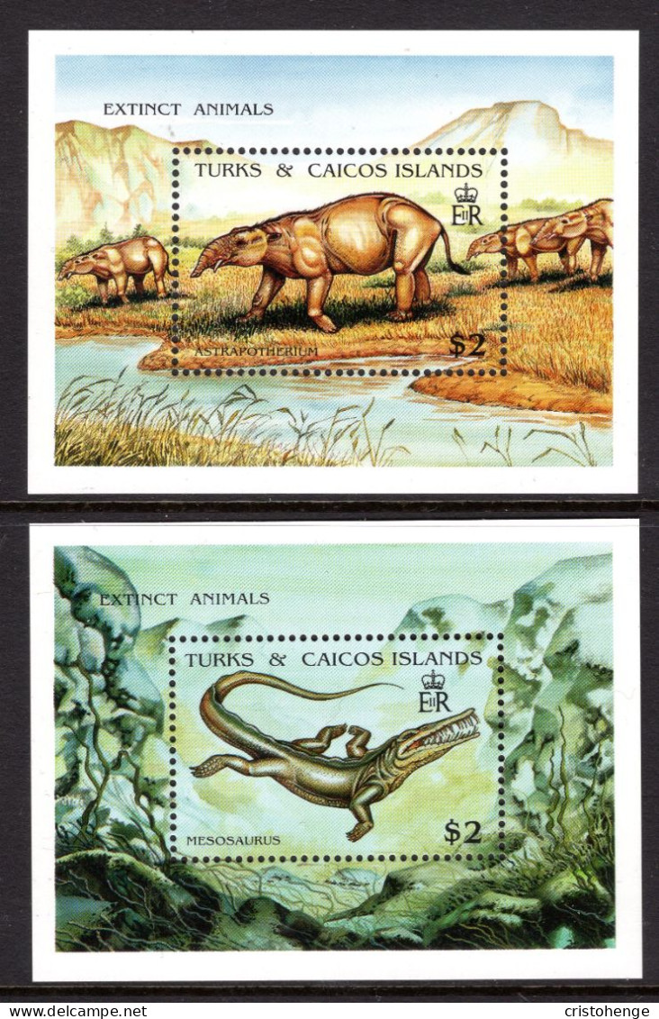 Turks & Caicos Islands 1991 Extinct Fauna MS Set MNH (SG MS1098a&b) - Turks & Caicos (I. Turques Et Caïques)