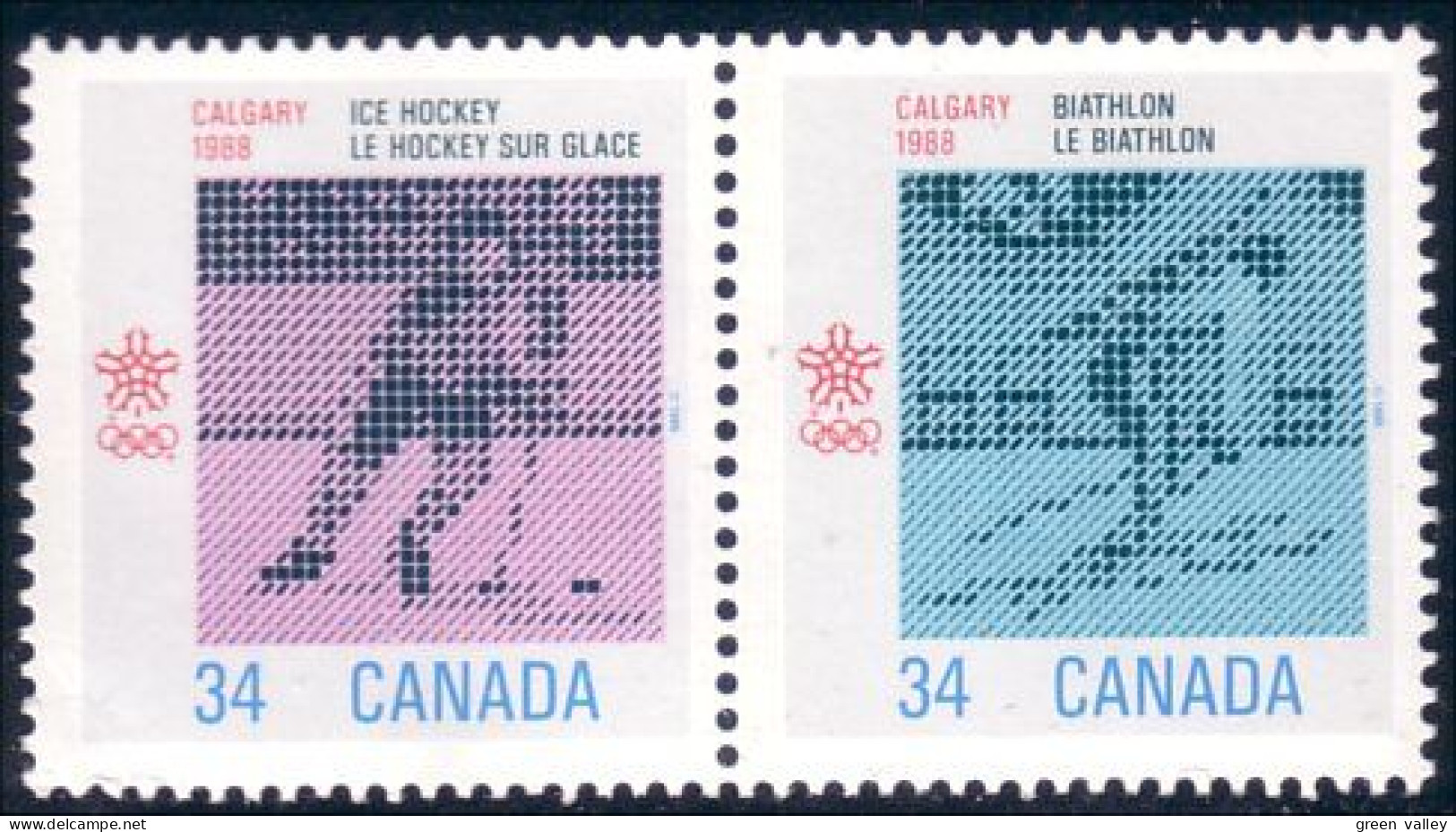 Canada Hockey Biathlon Calgary 88 MNH ** Neuf SC (C11-12aa) - Unused Stamps