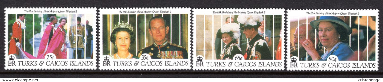 Turks & Caicos Islands 1991 65th Birthday Of Queen Elizabeth II Set MNH (SG 1099-1102) - Turks & Caicos (I. Turques Et Caïques)