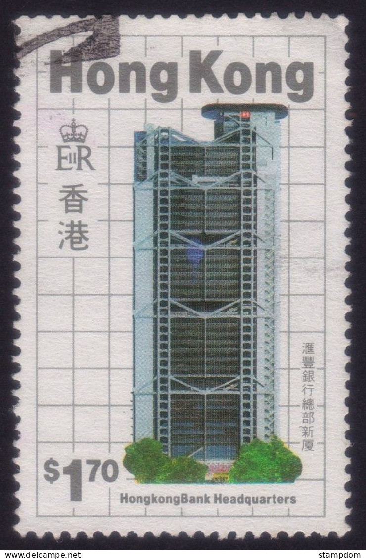 HONG KONG 1985 Architecture $1.70 Hong Kong Bank Sc#459 @E2569 - Used Stamps