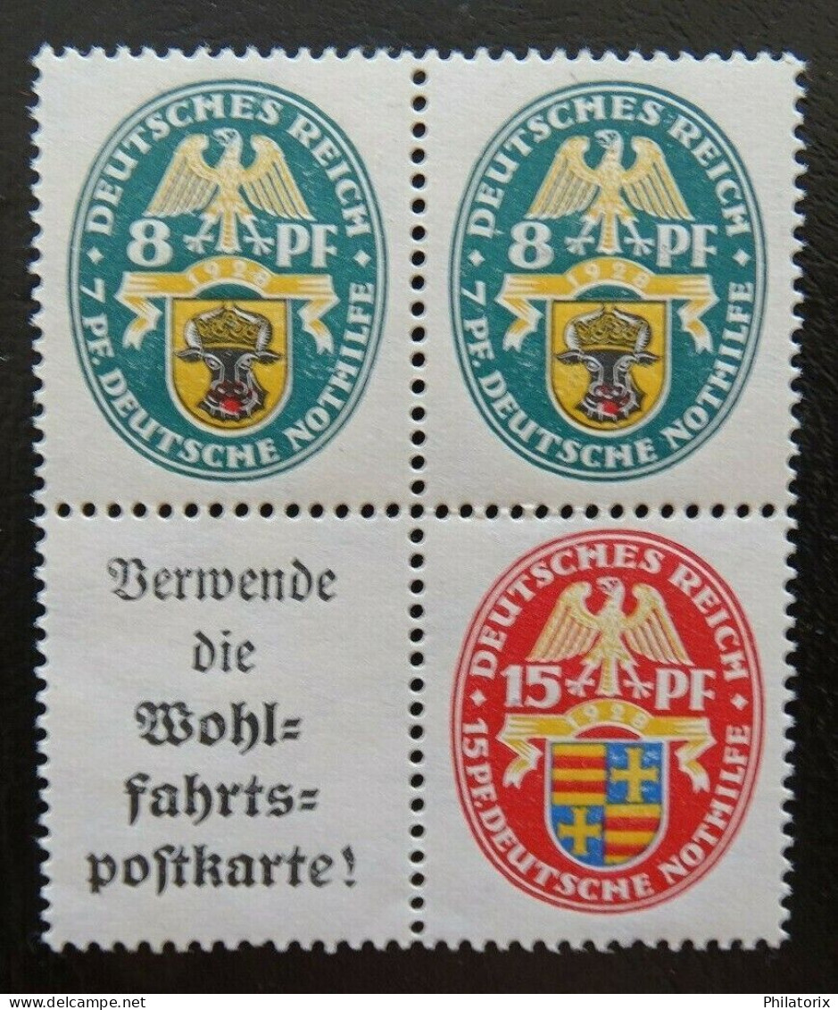 Deutsches Reich 426+A1.1 * + 426+427 , Zusammendrucke S 58+S 50 Von H-Blatt 64B - Booklets & Se-tenant