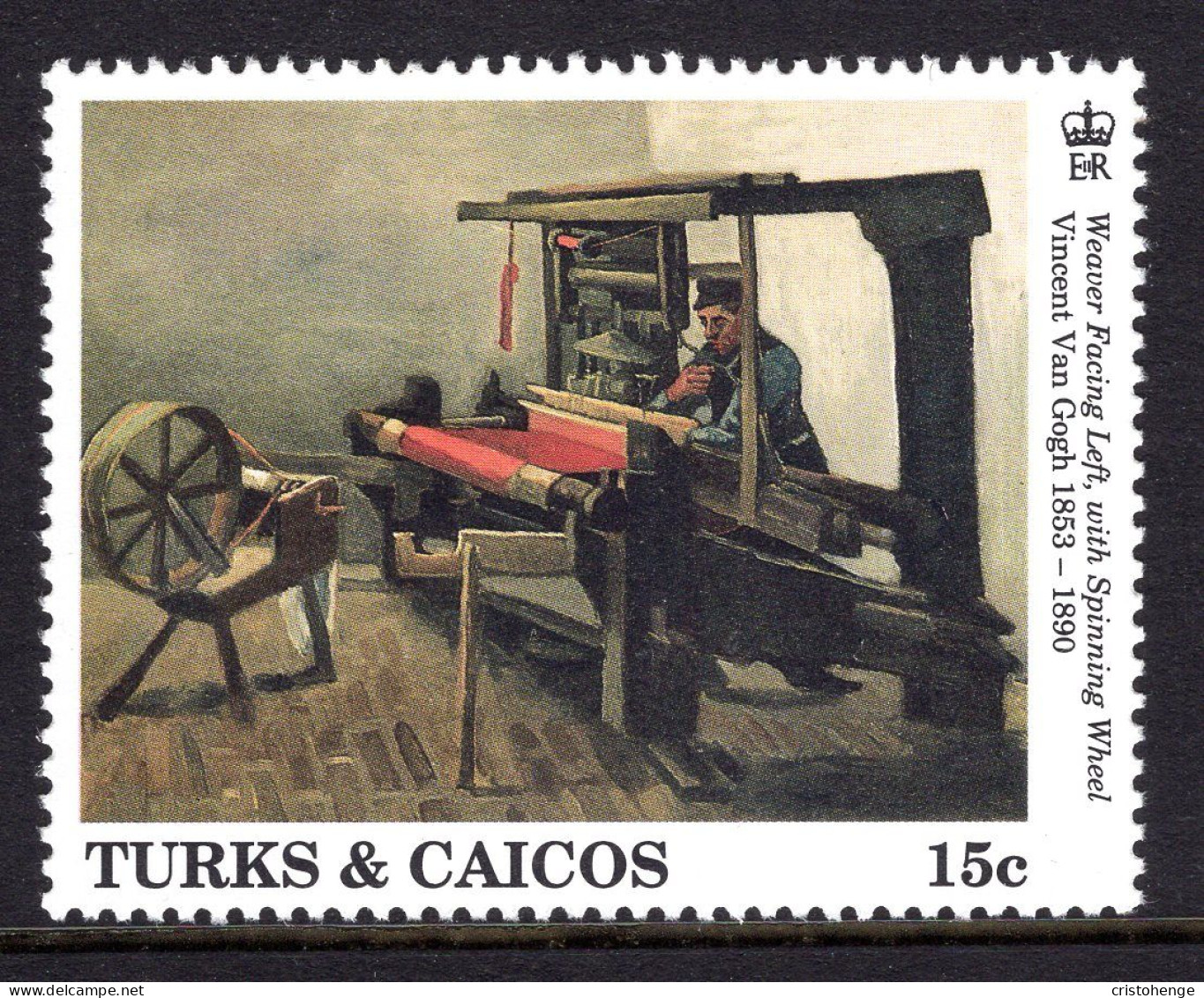 Turks & Caicos Islands 1991 Death Centenary Of Vincent Van Gogh - 15c Weaver & Spinning Wheel MNH (SG 1118) - Turks & Caicos (I. Turques Et Caïques)