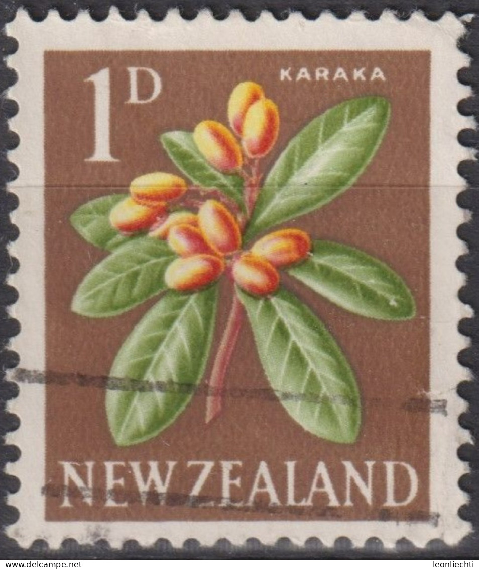 1960 Neuseeland ° Mi:NZ 393A, Sn:NZ 334, Yt:NZ 385, Karaka (Corynocarpus Laevigatus) - Used Stamps