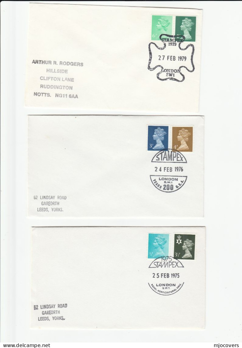 Collection 6 Diff STAMPEX Event COVERS 1973-1989 Gb Stamps Philatelic Exhibition Cover - Collections (sans Albums)
