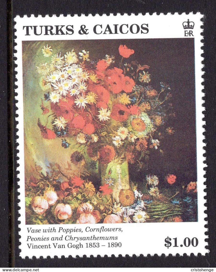Turks & Caicos Islands 1991 Death Centenary Of Vincent Van Gogh - $1 Vase With Poppies MNH (SG 1125) - Turks & Caicos (I. Turques Et Caïques)