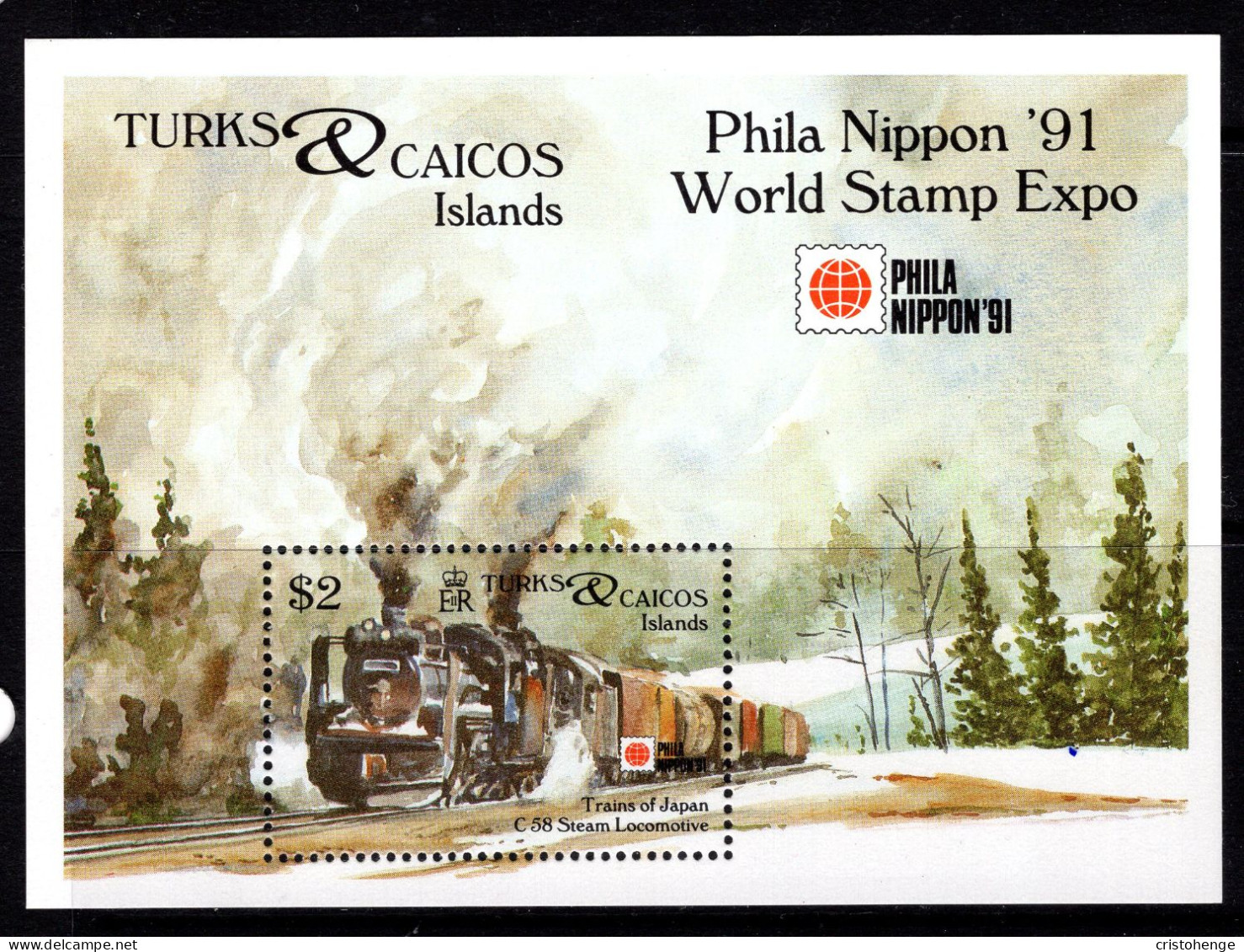 Turks & Caicos Islands 1991 Phila Nippon '91 - Steam Locomotives MS MNH (SG MS1134a) - Turks & Caicos (I. Turques Et Caïques)