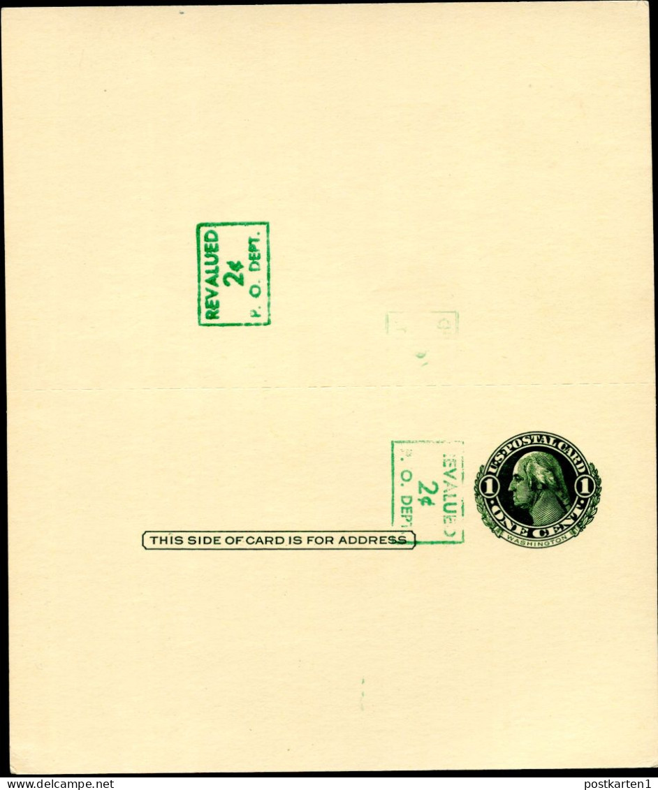 UY14a Type 2var SECOND SURCHARGE ON REVERSE Postal Card With Reply Mint Unfolded Xf 1952 - 1941-60