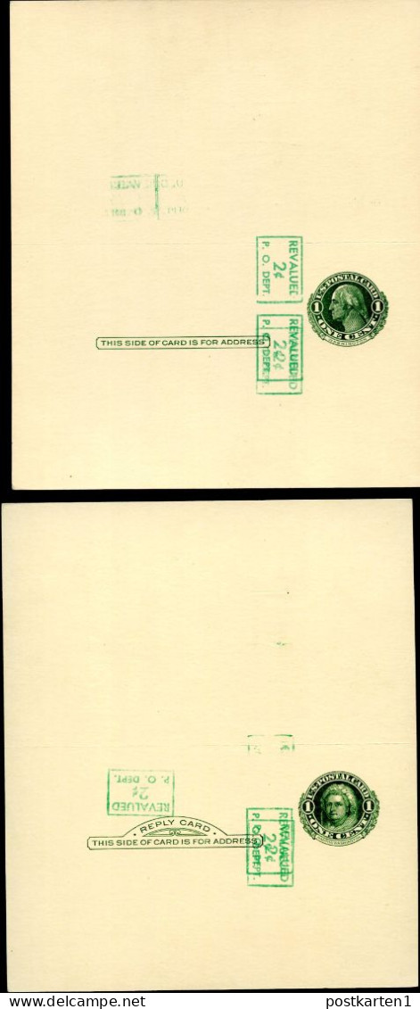 UY14a Type 2var MULTIPLE SURCHARGES Postal Card With Reply Mint Unfolded Xf 1952 - 1941-60