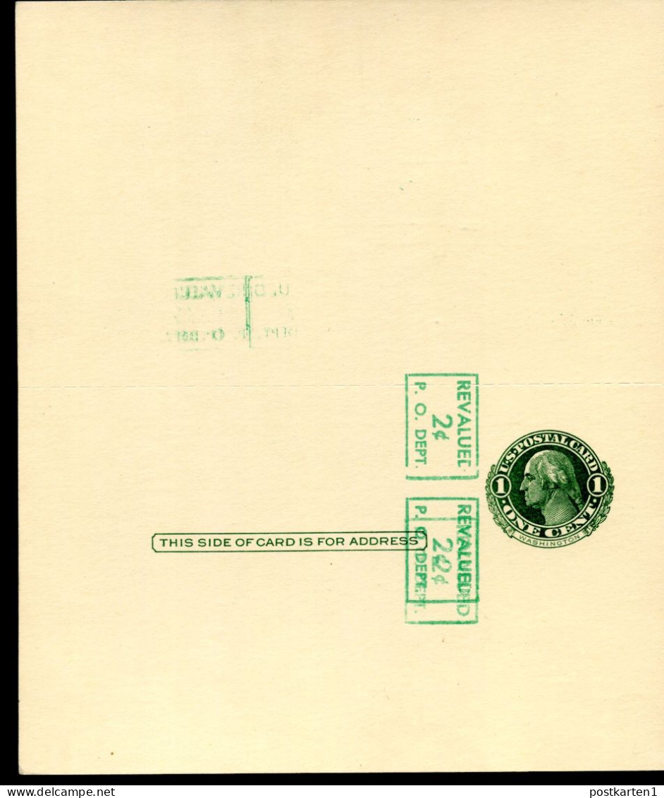 UY14a Type 2var MULTIPLE SURCHARGES Postal Card With Reply Mint Unfolded Xf 1952 - 1941-60