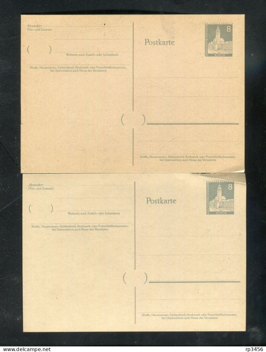 "BERLIN" 1957/1958, Postkarte Mi. P 35 2x ** (7448) - Cartes Postales - Neuves