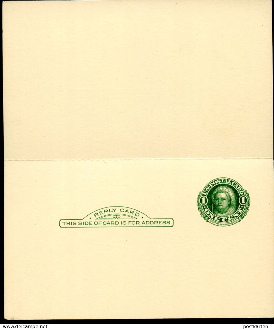 UY14d Type 1a M NORMAL R NONE Postal Card With Reply Mint Xf 1952 Cat.$35.00 - 1941-60