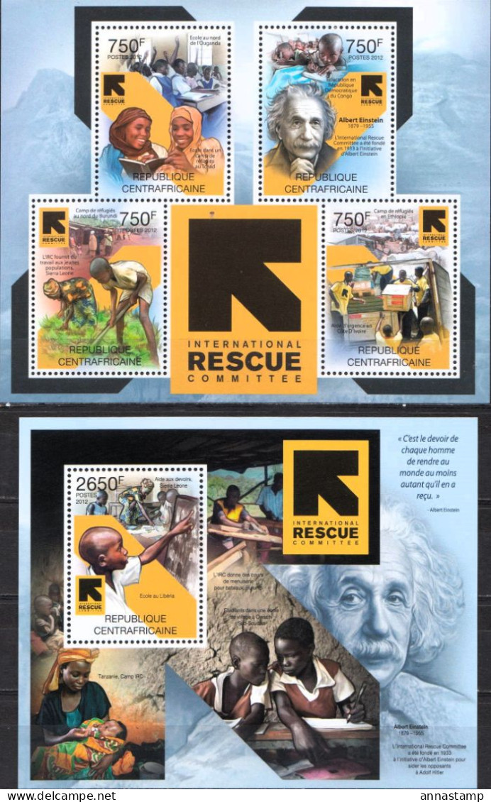 Central Africa MNH Minisheet And SS - Albert Einstein