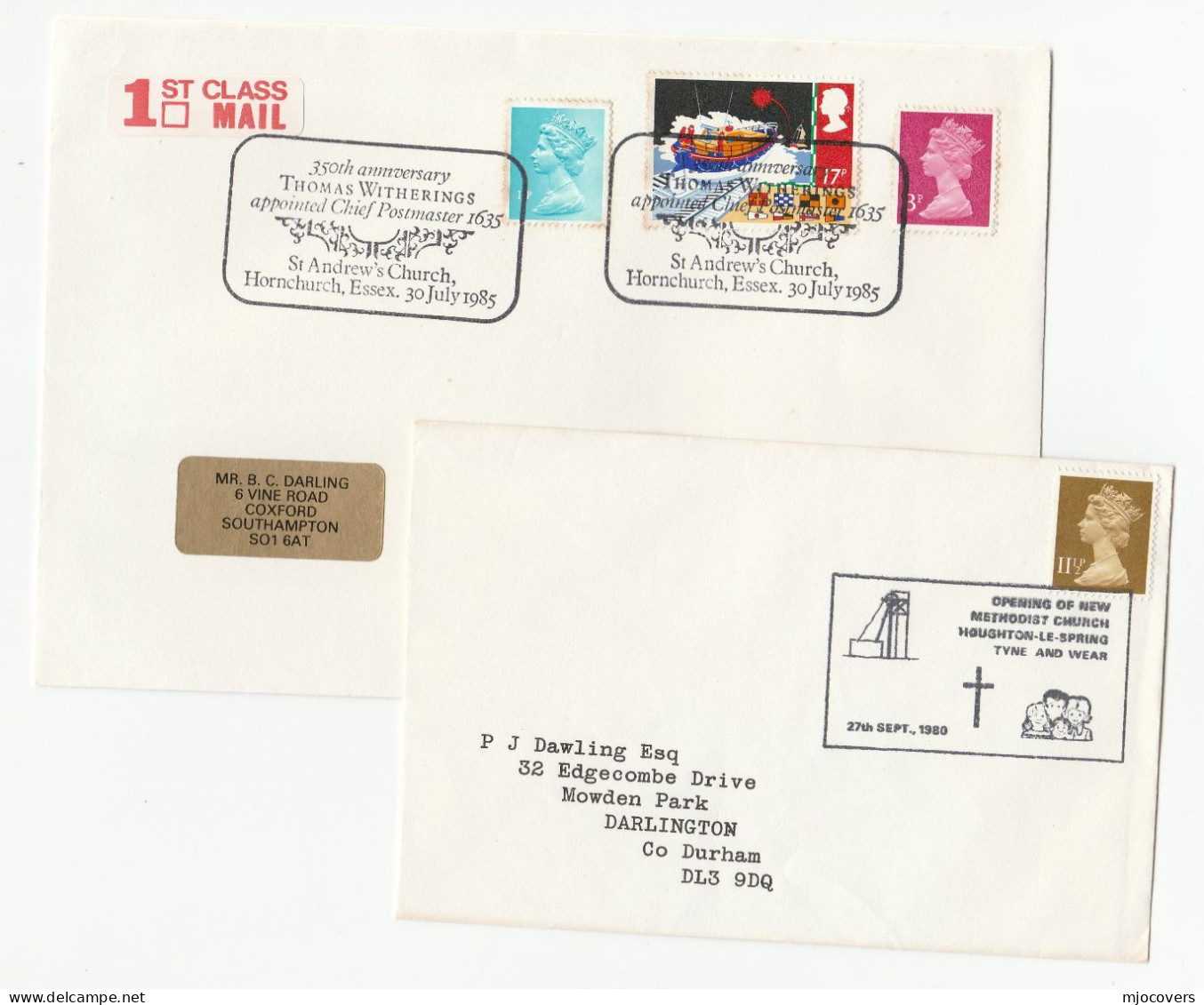 CHURCHES 6 Diff Church  EVENT Covers Gb Stamps Church Cover 1971-1995 Religion Christianity - Cristianesimo