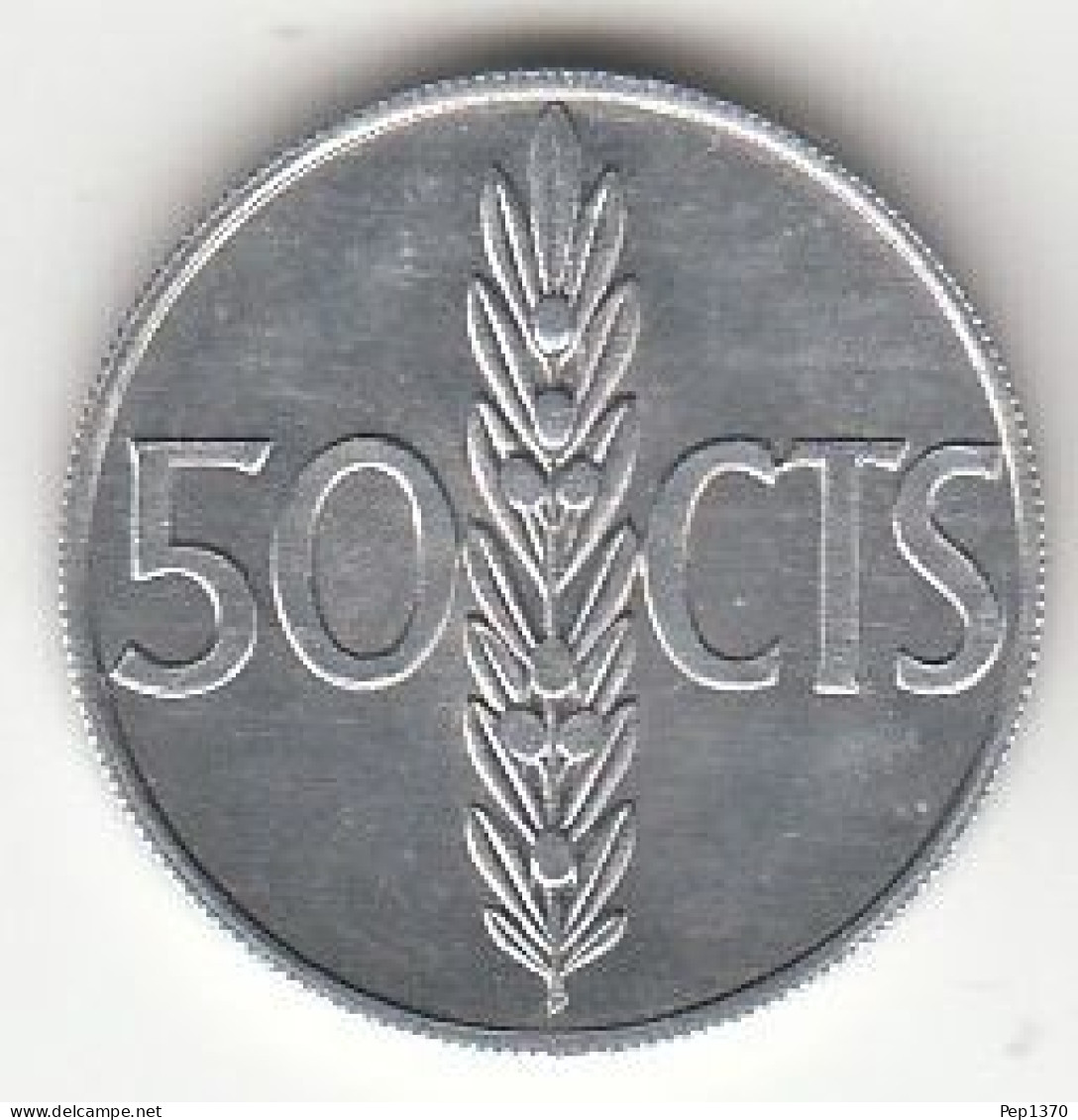 MONEDA DE 0.50 PESETAS DE 1975 *76  DE ALUMINIO - SIN CIRCULAR - 50 Centiem
