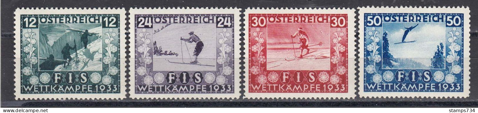 Austria 1933 - FIS-Weltkaempfe In Innsbruck, Mi-Nr. 551/54, MNH** - Ungebraucht