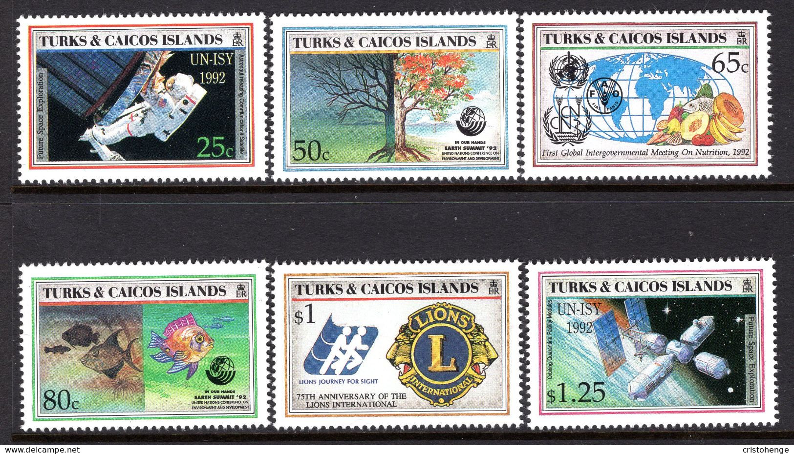 Turks & Caicos Islands 1993 Anniversaries & Events Set MNH (SG 1186-1191) - Turks & Caicos (I. Turques Et Caïques)