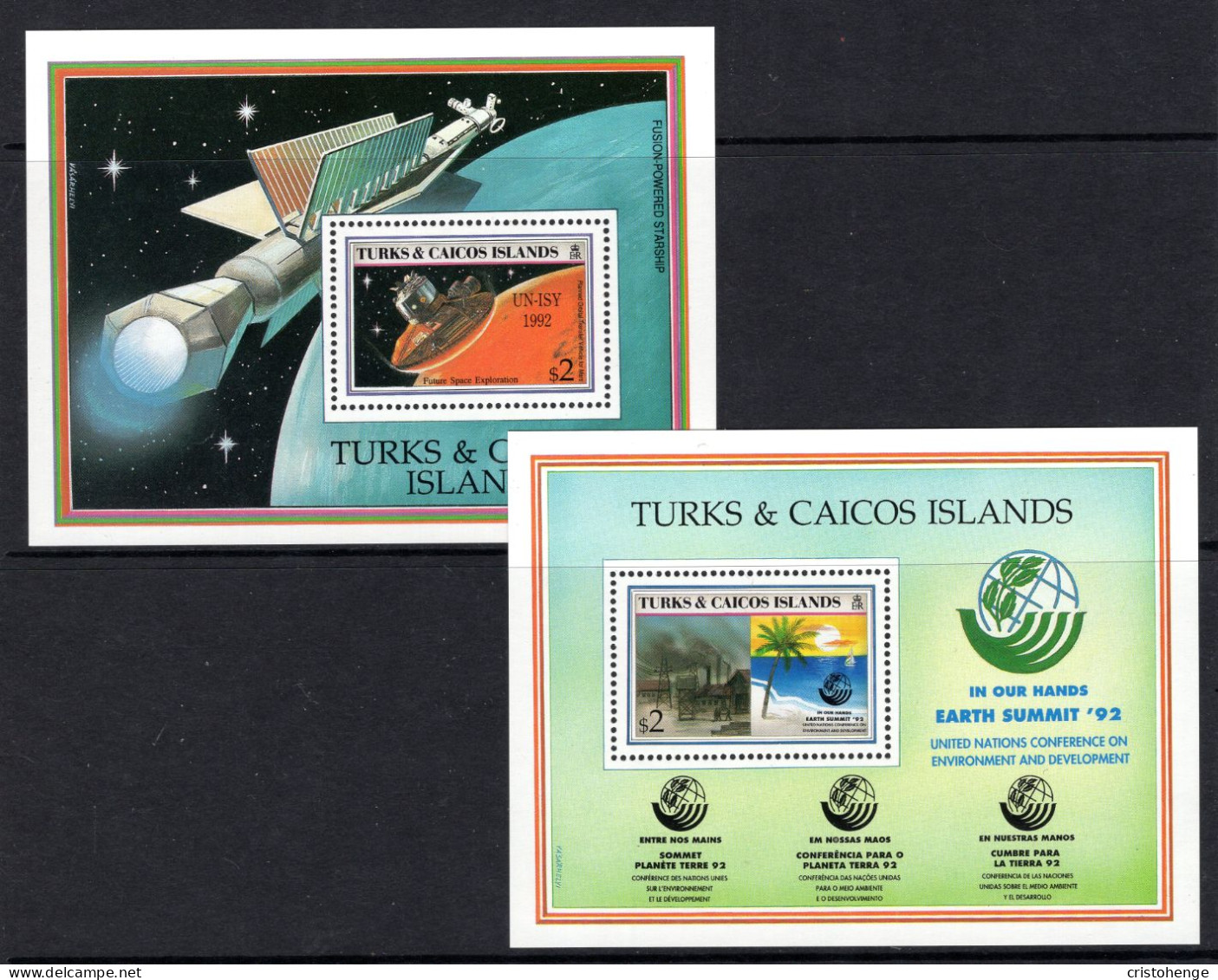 Turks & Caicos Islands 1993 Anniversaries & Events MS Set MNH (SG MS1192a&b) - Turks & Caicos (I. Turques Et Caïques)