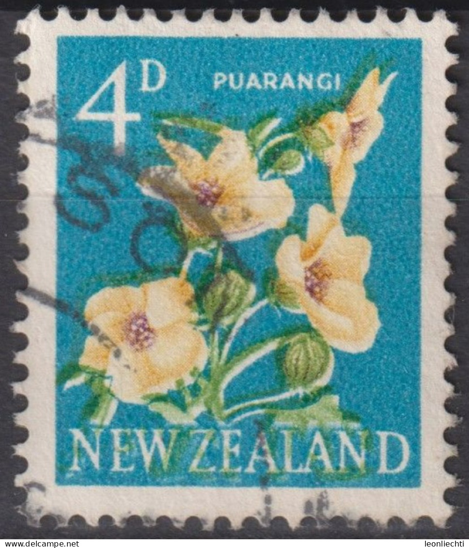 1960 Neuseeland ° Mi:NZ 397, Sn:NZ 338, Yt:NZ 388, Puarangi, Venice Mallow (Hibiscus Trionum) - Gebraucht