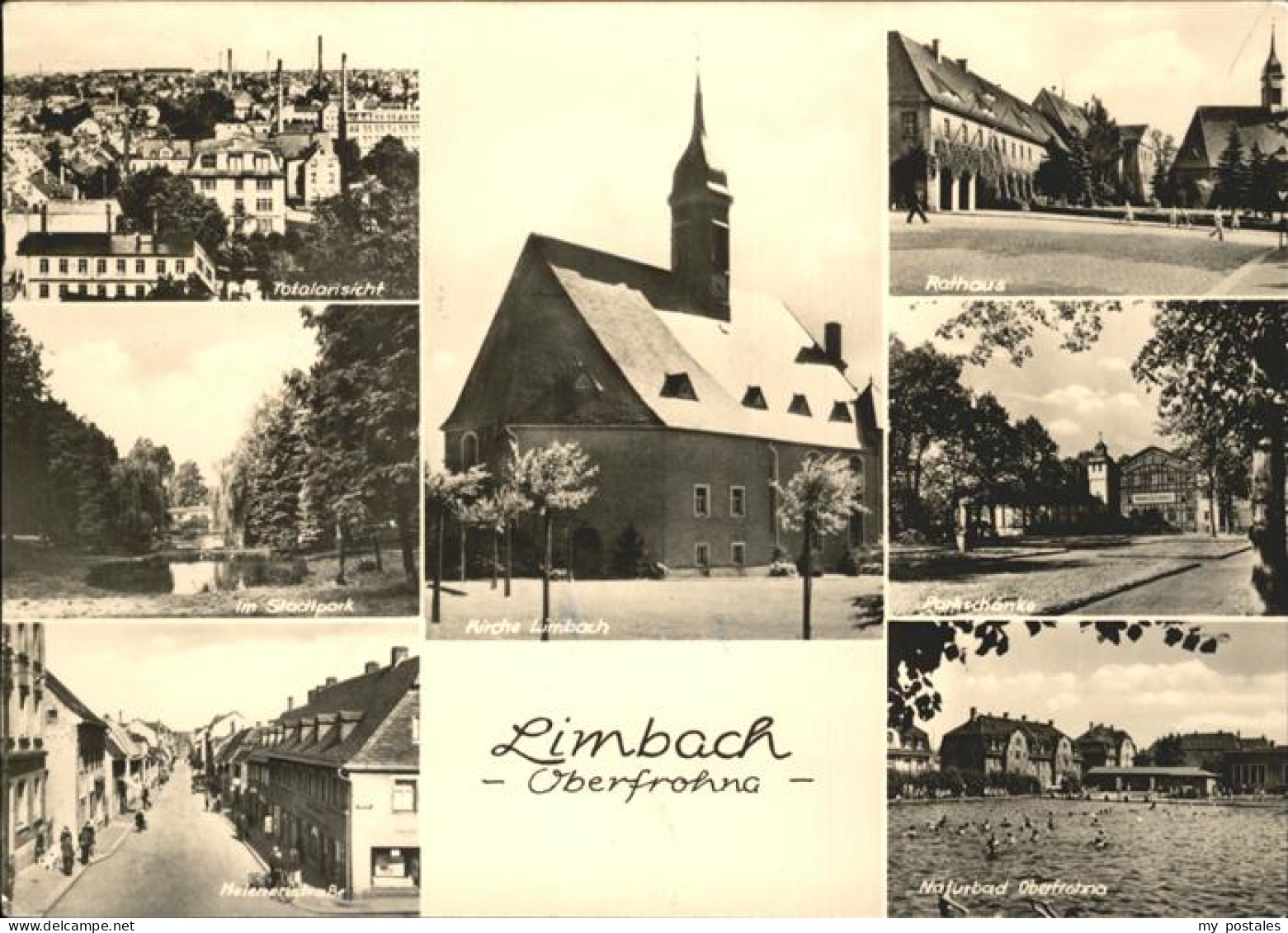 41259701 Limbach-Oberfrohna Rathaus Naturbad Kirche Helenenstrasse Limbach-Oberf - Limbach-Oberfrohna