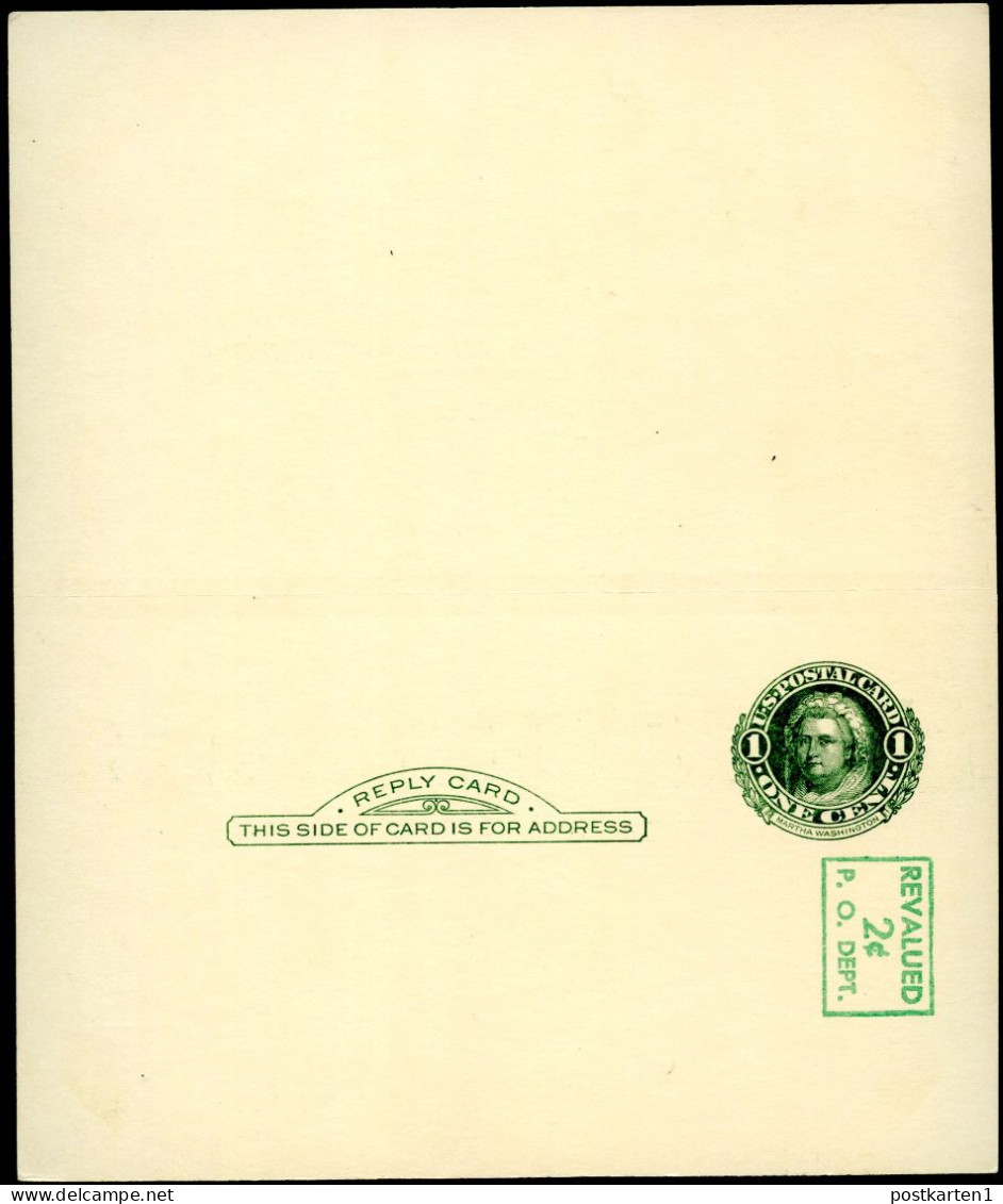 UY14f Type 1b-var M NONE R NORMAL Postal Card With Reply Yellow Unfolded Mint Xf 1952 Cat.$45.00+ - 1941-60