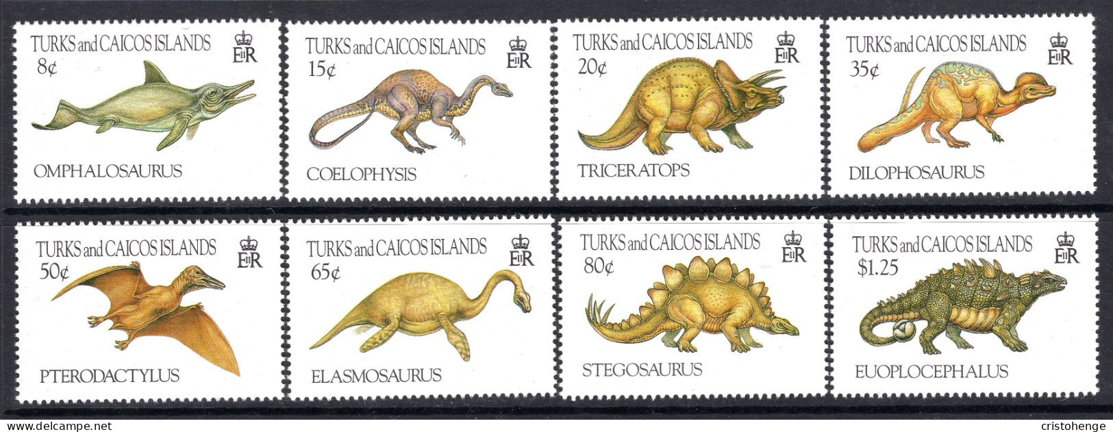 Turks & Caicos Islands 1993 Prehistoric Animals - Dinosaurs Set MNH (SG 1201-1208) - Turks & Caicos (I. Turques Et Caïques)