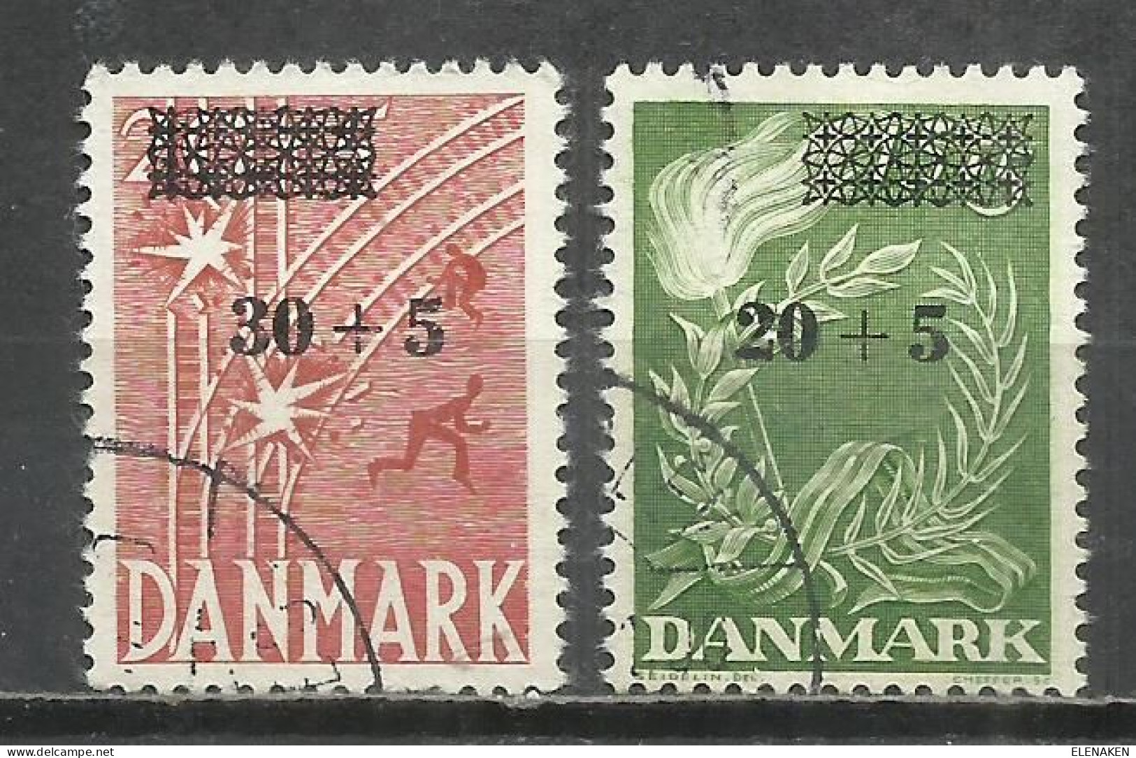 0425T-SELLOS DINAMARCA SERIE COMPLETA 1955 Nº 358/359 PAISES ESCANDINAVOS - Used Stamps