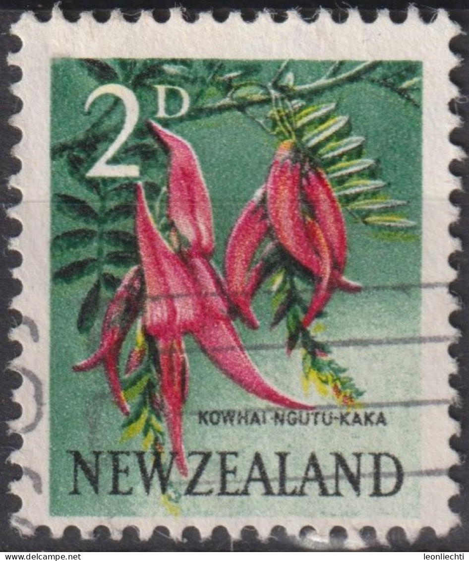 1960 Neuseeland ° Mi:NZ 394, Sn:NZ 335, Yt:NZ 386, K15 X 14, Kaka Beak (Clianthus Puniceus) - Gebraucht