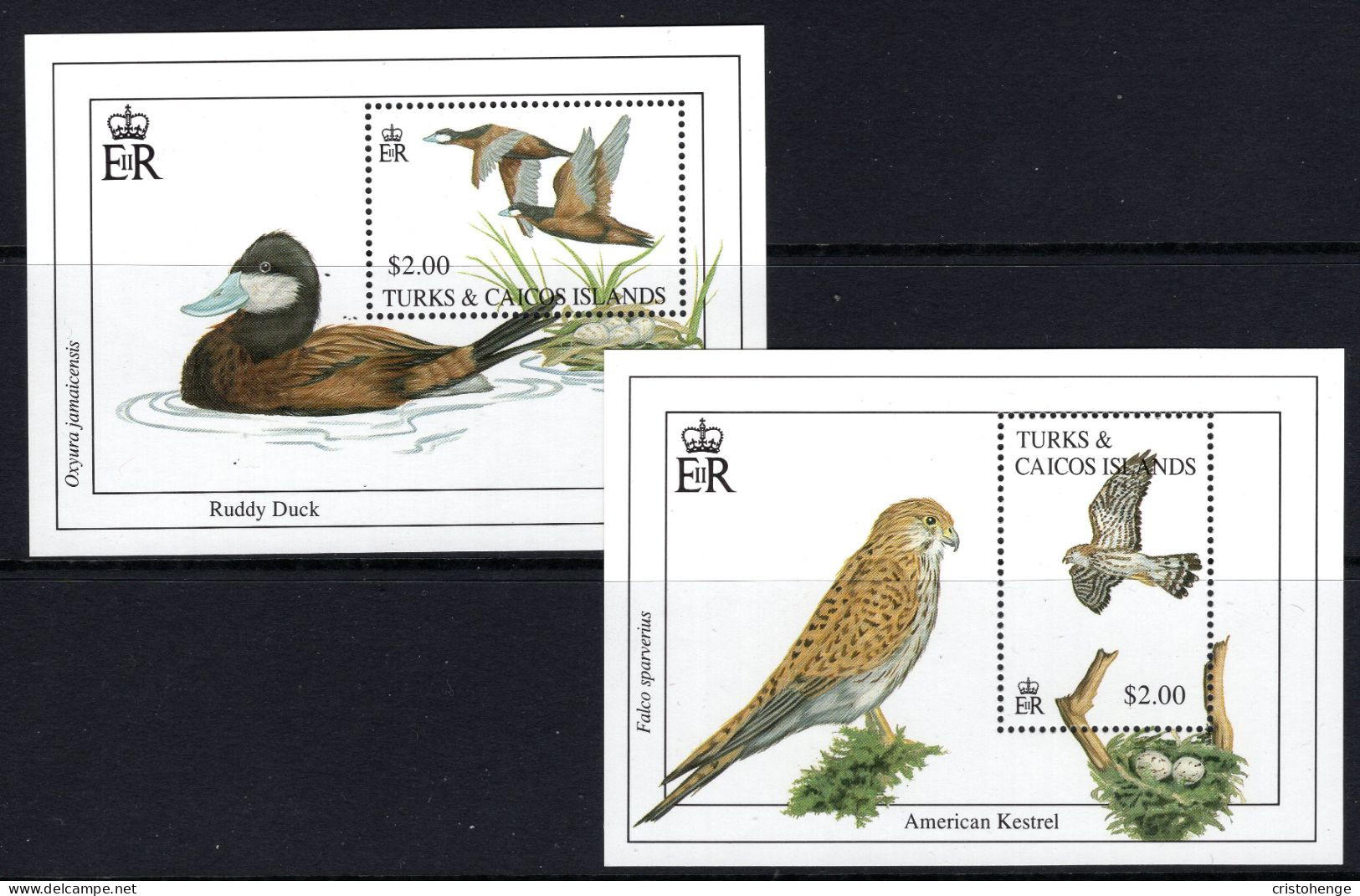 Turks & Caicos Islands 1993 Birds MS Set MNH (SG MS1236a&b) - Turks & Caicos (I. Turques Et Caïques)