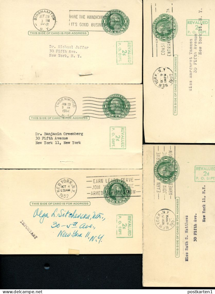 UY14m Type 1 Message Cards Binghamton+Thornwood+New York NY 1952 - 1941-60