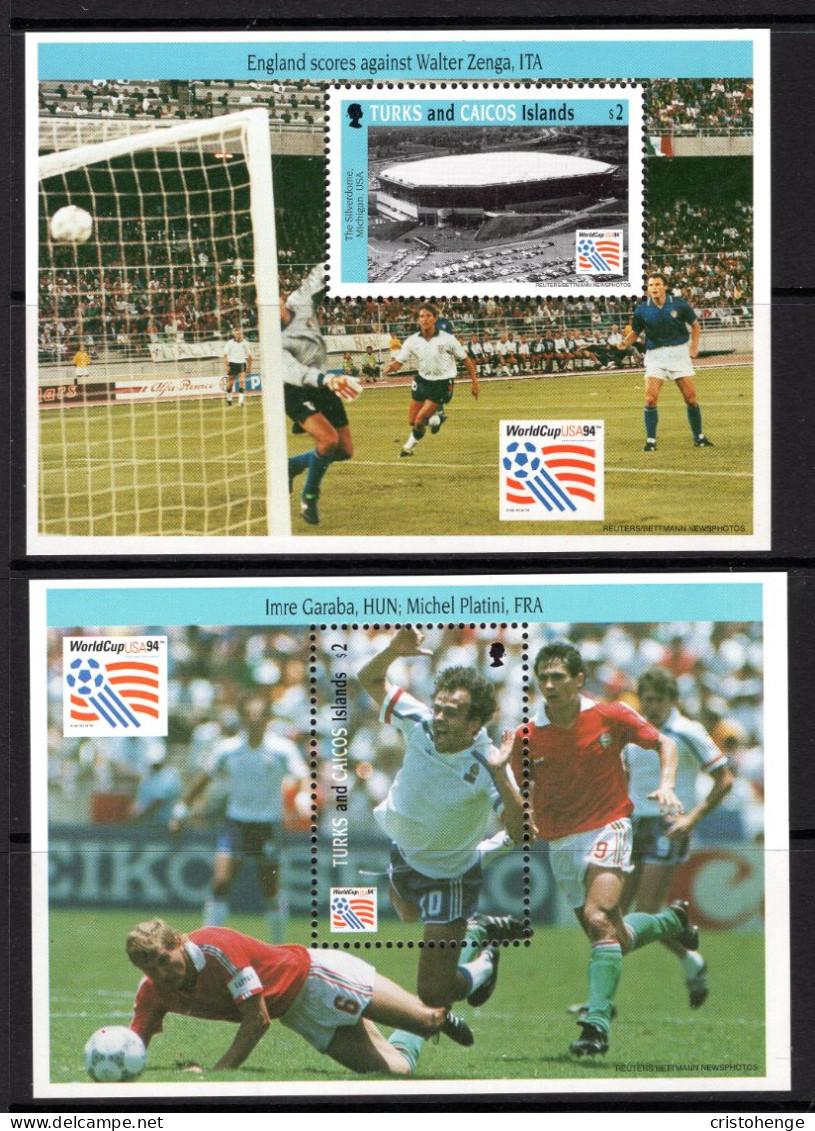 Turks & Caicos Islands 1994 Football World Cup, USA MS Set MNH (SG MS1244a&b) - Turks & Caicos (I. Turques Et Caïques)