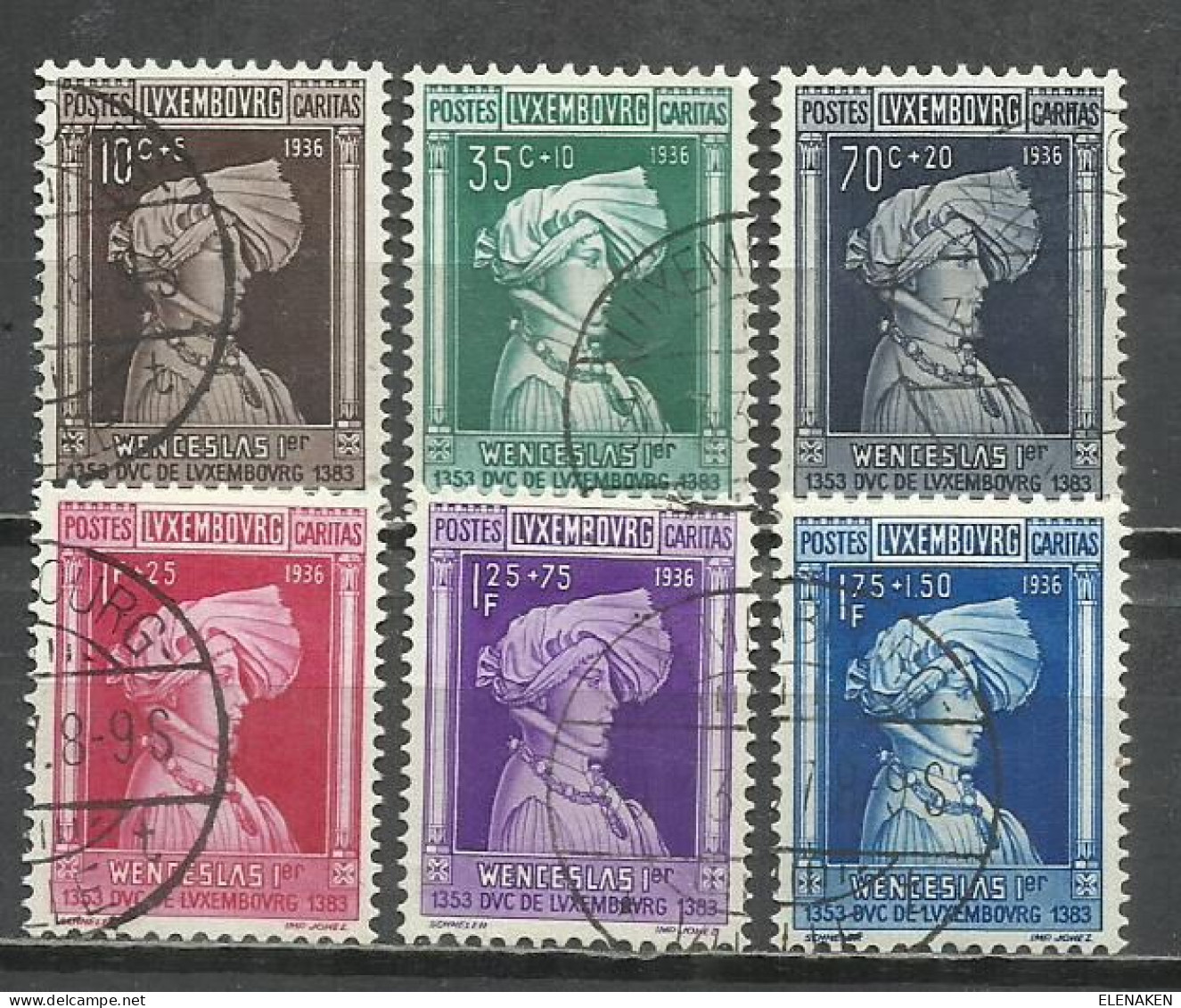 0425W- LUXEMBURGO SERIE COMPLETA 21,00€ CARITAS 1936 Nº 288/293 MUY BONITA SERIE - Gebruikt