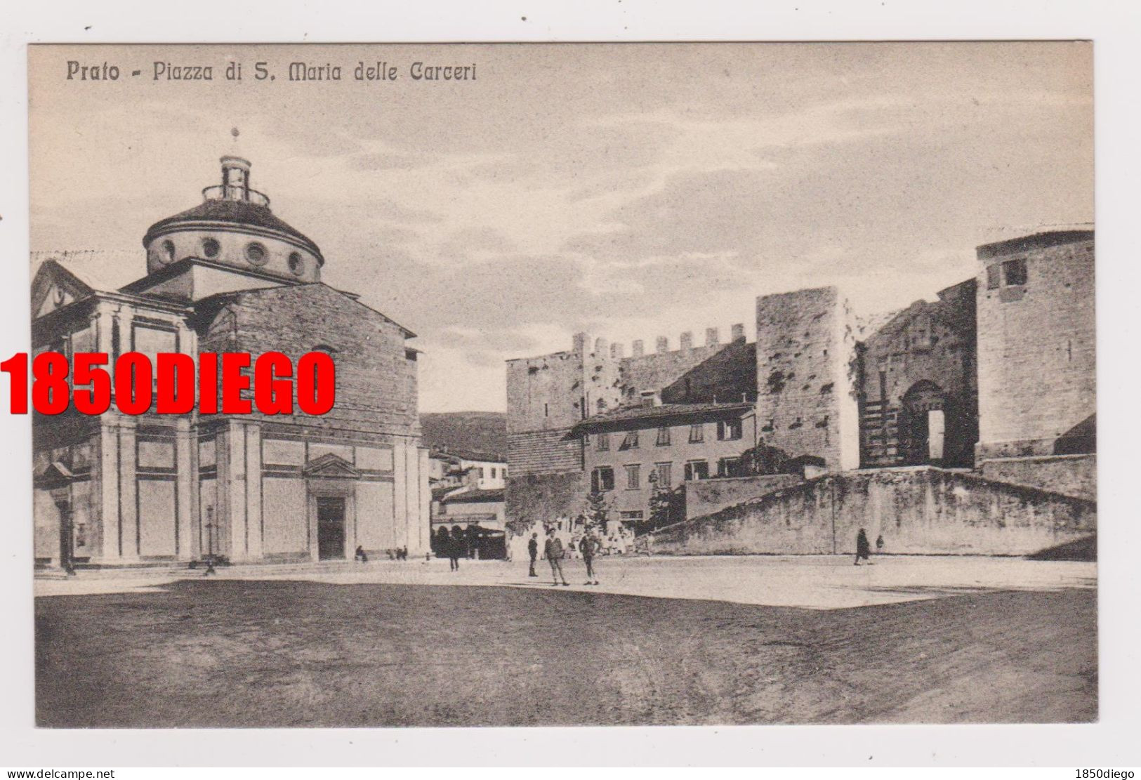 PRATO - PIAZZA DI S. MARIA DELLE CARCERI F/PICCOLO NON VIAGGIATA  ANIMAZIONE - Prato