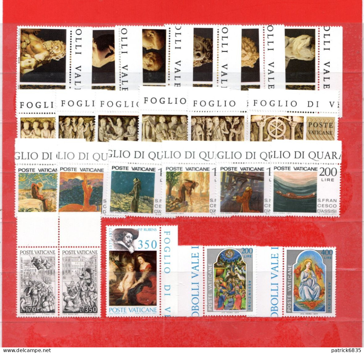 Vaticano **-  1977 - Annata Completa. 23 Valori . Unif. 610 à 632 . BORDO Di FOGLIO.   MNH.. - Full Years