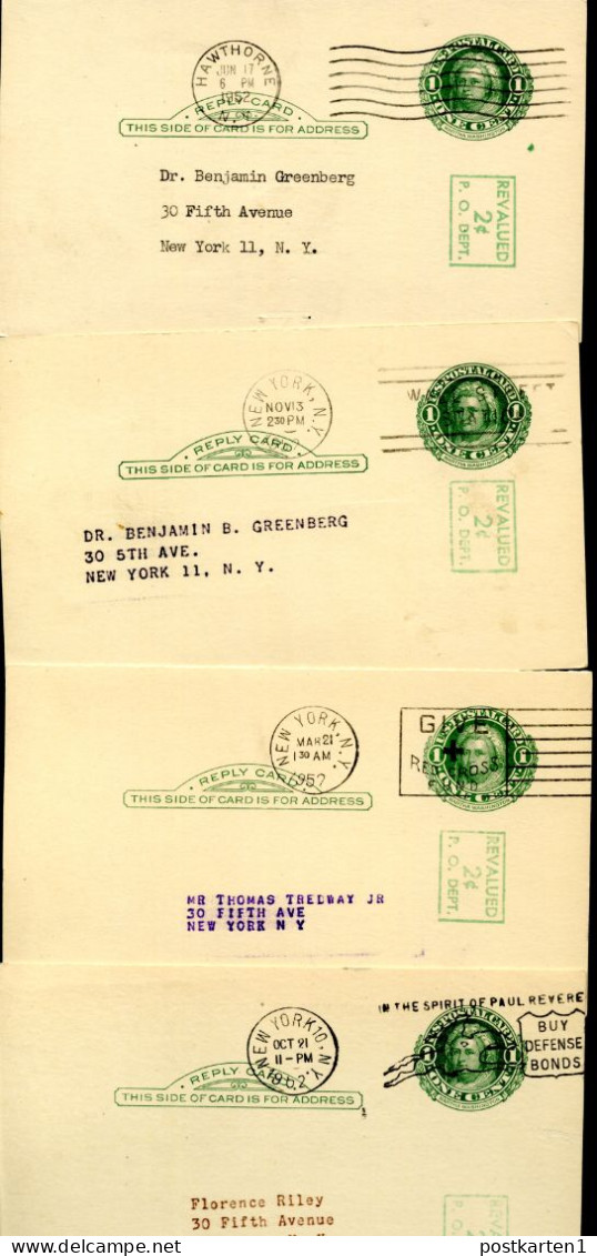 UY14r Type 1 Reply Cards Hawthorne+New York NY 1952 - 1941-60