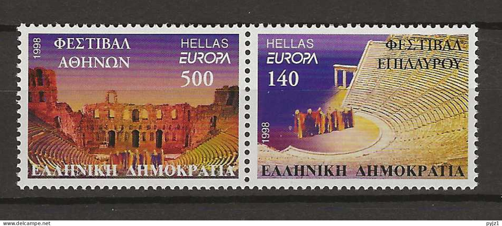 1998 MNH Greece Mi 1978-79-A  Postfris** - Neufs