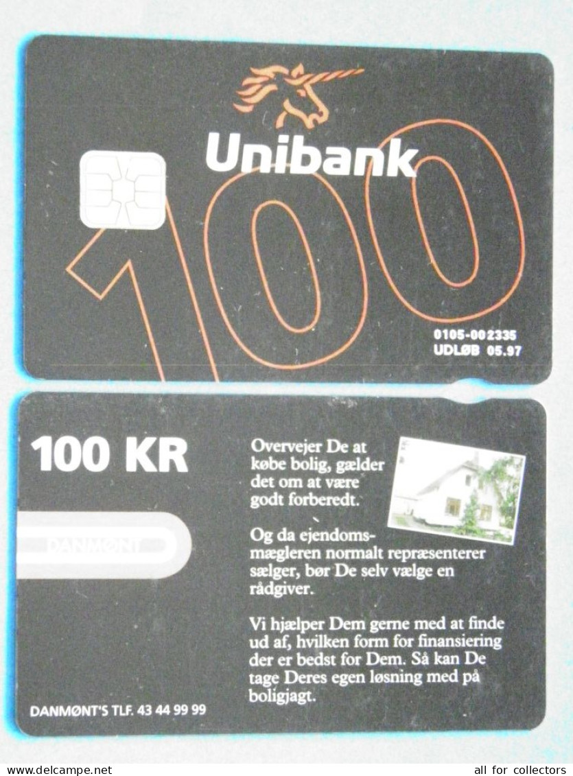 CHIP Phonecard Denmark Danmont Unibank Animal Horse Unicorn 100 Kroner 05.97 - Denmark