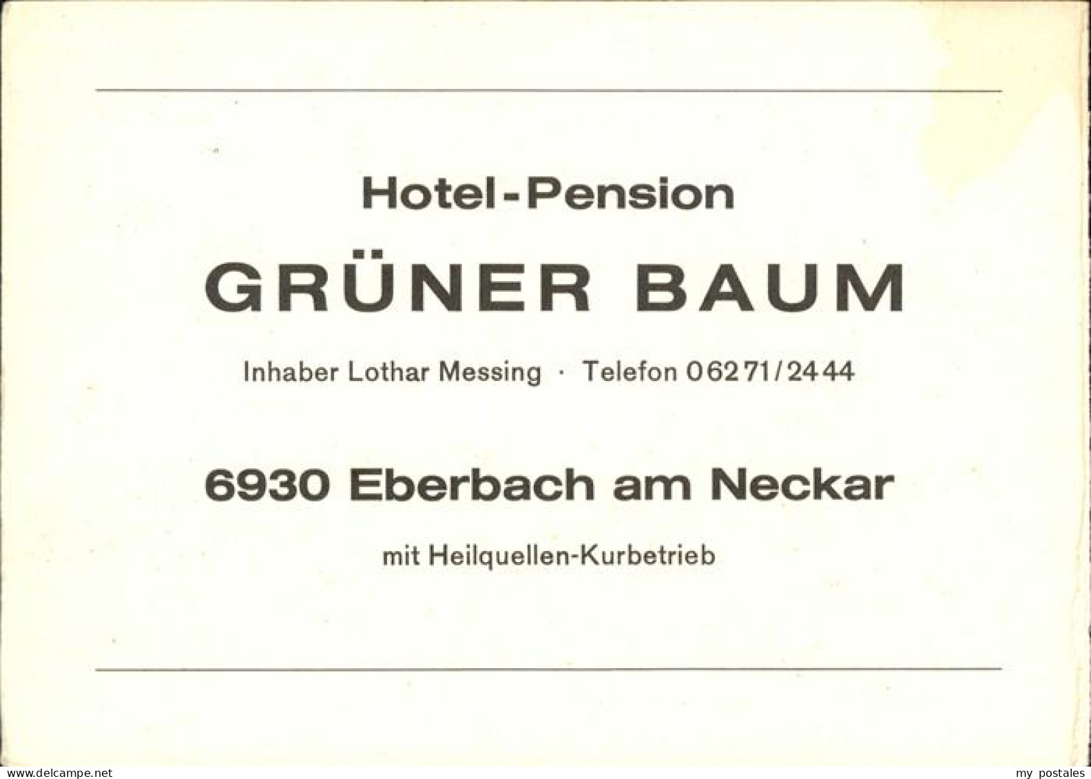 41258857 Eberbach Baden B 37 Heilbronn Hotel Cafe Restaurant Gruener Baum Eberba - Eberbach